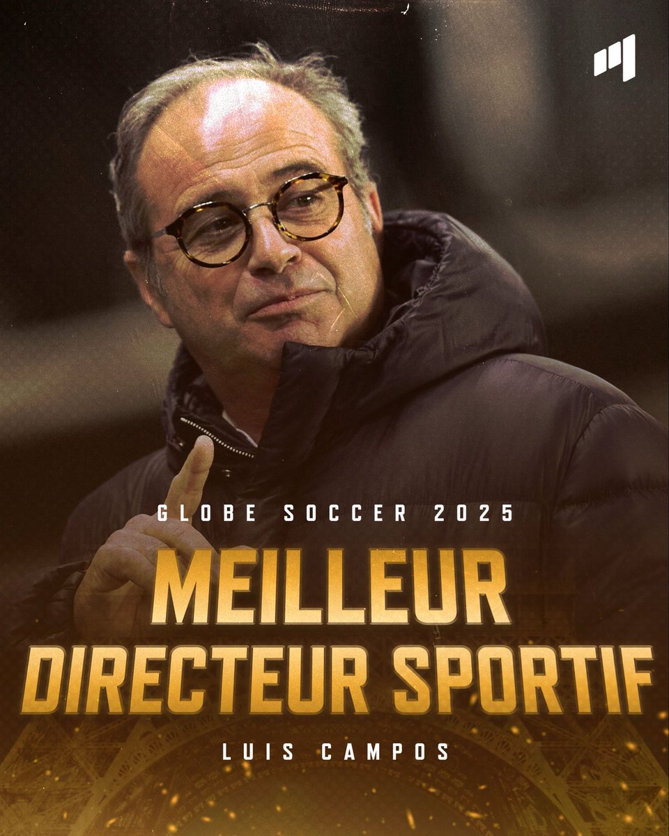 MediaParisien's tweet image. 🚨🚨🚨 Luis Campos est ÉLU meilleur directeur sportif Globe Soccer 2025 !