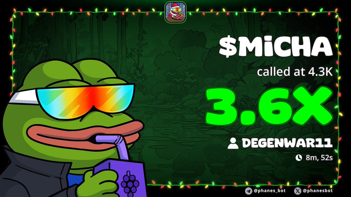 DegenWar01's tweet image. 3x Pump on Alpha Call on $MiCHA

CA&amp;gt;&amp;gt;
3TvhL3fLLxWdwEUizWw1szGZQw5mAREnqVwMxtJopump
#nemecoin #solana #Dgen