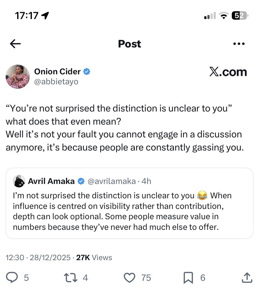 Optimus_Dracula's tweet image. If it’s not clout, their brain can’t comprehend simple things…..

@avrilamaka sent this one into state of pandemonium 😂😂😂😂