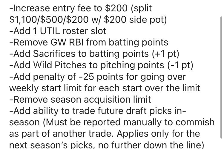 JusticeFantasy's tweet photo. Multiple changes were approved at last night’s Winter Meetings in what was the busiest league night in years!

The journey to draft day in March starts now 🚶‍♂️ https://t.co/LEbDkDF2hp