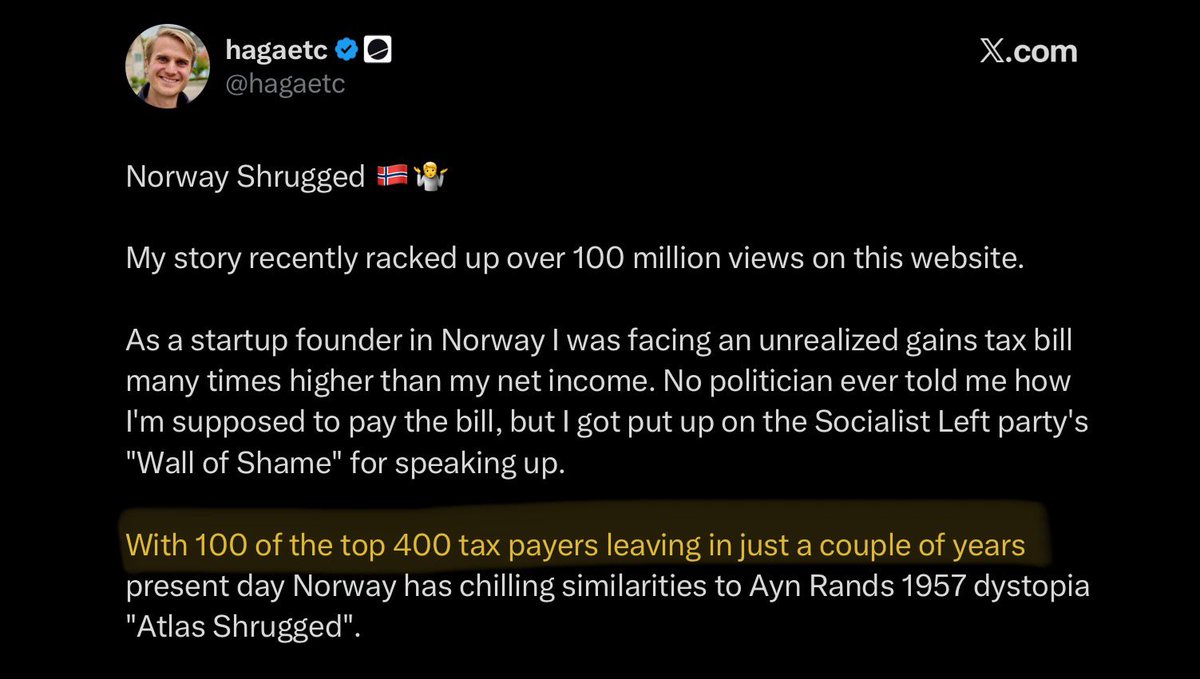 Norway lost a lot of tax revenue after introducing a wealth tax. Even worse, entrepreneurs leaving the country took countless jobs with them.

Yet left-wing amateurs in the UK, France and Germany still demand a wealth tax. Why do they always make the same mistakes?