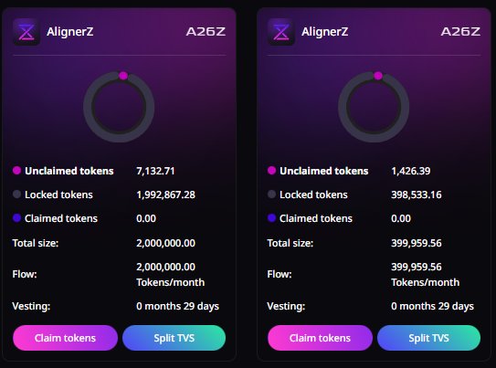 Seeing this dashboard from <a href="/AlignerZ_Labs/">AlignerZ Labs</a> really shows the difference.

Instead of locked tokens just sitting uselessly, vesting is structured, visible, and manageable through TVS.

You can see what’s locked, what’s unclaimed, and even split positions if needed.

g26💜