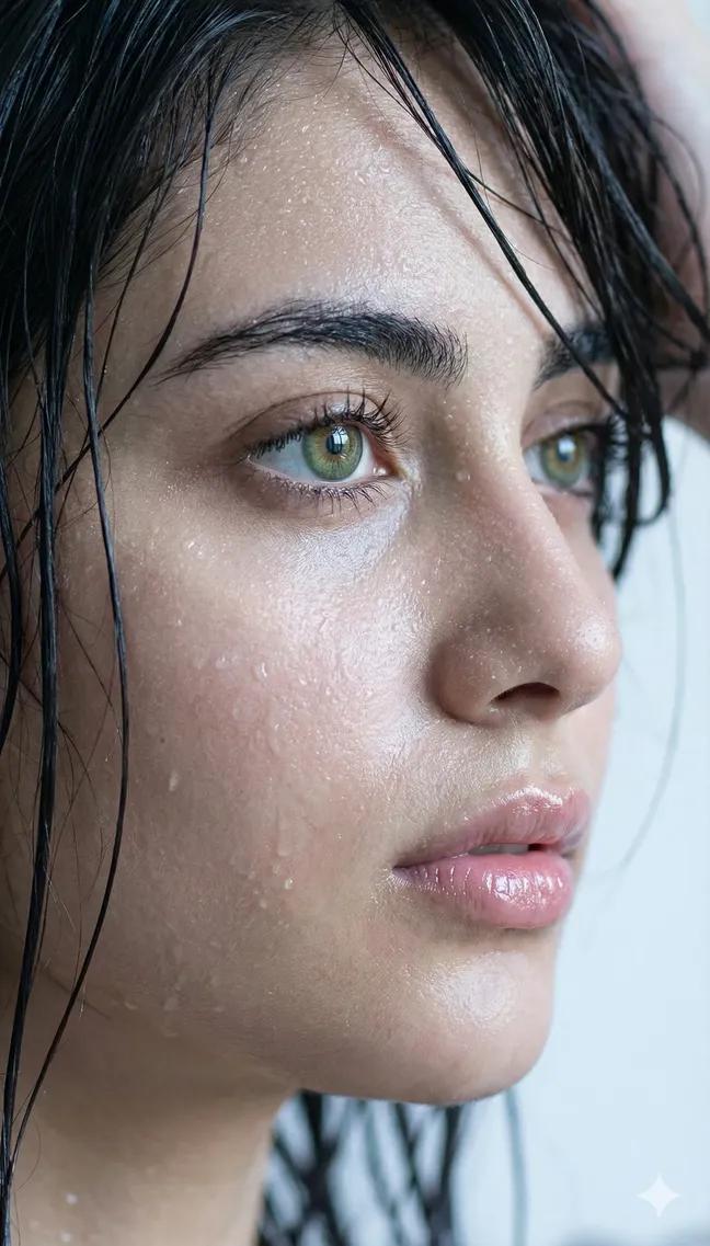 Glistening Beauty: A Hyper-Realistic Portrait