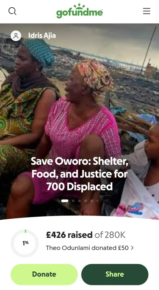 Hello, I wanted to bring your attention to a critical situation in Oworonshoki, Lagos. This community is facing violent displacement, with over 700 families now homeless and many lives lost. Your support can provide essential aid like shelter, food, and legal help to those in