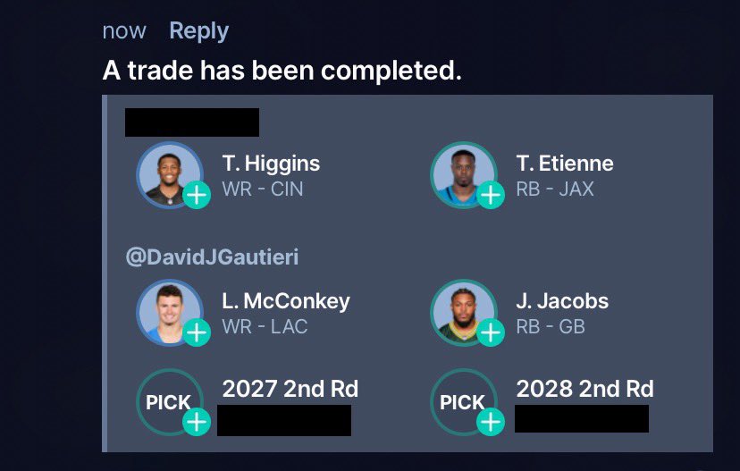GuruFantasyWrld's tweet image. Last call on in-season dynasty trades for 2025.

You have just under 90 minutes left to send offers.

Get to it.

#Dynasty #Retooling