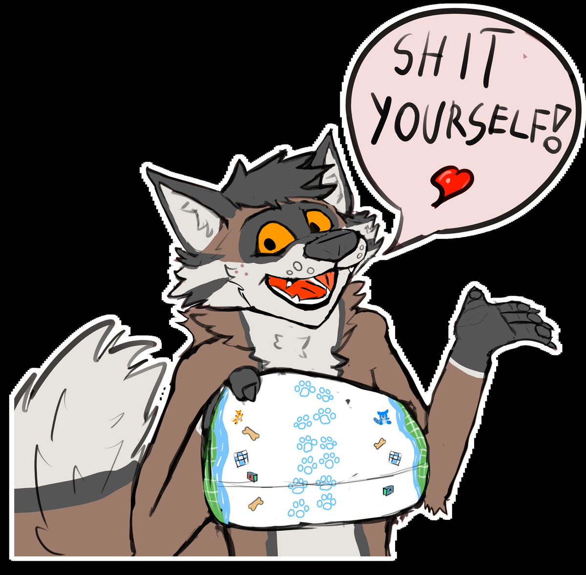 K9Individual's tweet photo. Shit yourself!!! *hands you a diaper*

#furry #furryart #abdl #diaperfur #digitalart #diaper https://t.co/LF4htIKZfC