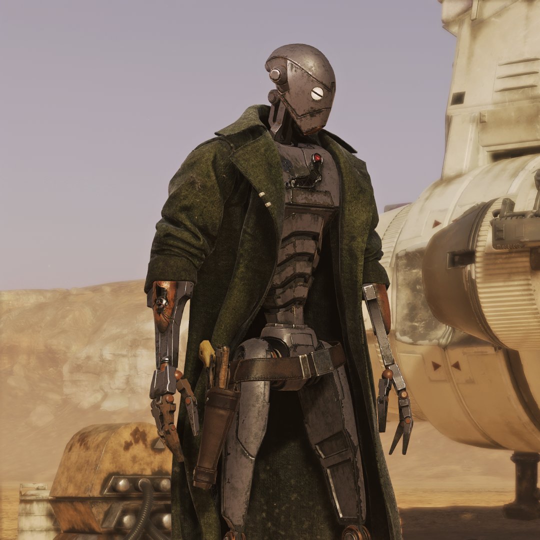 Robots that wear just one article of clothing are so hot. It makes staring at their pretty metal and servos and pistons that much more enticing,,,