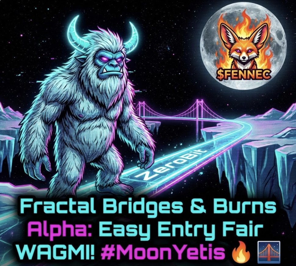 🧊 LFG degens! MoonYetis bridging alpha made easy – hyped by <a href="/ZeroBit_Gate/">ZeroBit Gate</a> (instant FB↔SOL/USDT swaps) and <a href="/FennecBTC/">Fennec</a>  180-day burn streak 🔥
The fractal ecosystem is booming: more access, more community, more transparent on-chain math. Pure fair play, no shady stuff.

Claim a