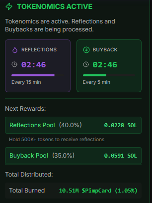 PimpCardFi's tweet image. 1% of $PimpCard has already been burned!

CA: F47z23LjGQTGAPdg3HFdumWpL59fDx98qnBGZ4wcpimp