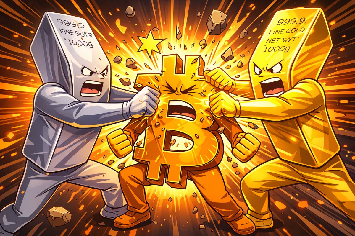 Bitcoin es el siguiente en subir?

Muchos ahora, para farmear views, te dicen que como el oro y la plata estan en ATH, pronto es el turno de Bitcoin y te ponen ahí un gráfico de colores para que no lo entiendas pero creas que es cierto. Mira, déjame explicarte esto de forma