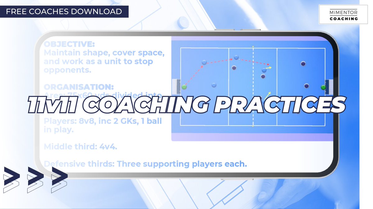MiMentorCoach's tweet image. ⚽ FREE COACHING PRACTICES ⚽
Download our free booklet for coaches working with teams in the 11v11 game, covering defence, attack and finishing...

Click here 👉 mailchi.mp/mimentorportal…
#soccercoaching #coachpractices #playerdevelopment @sundayshare10