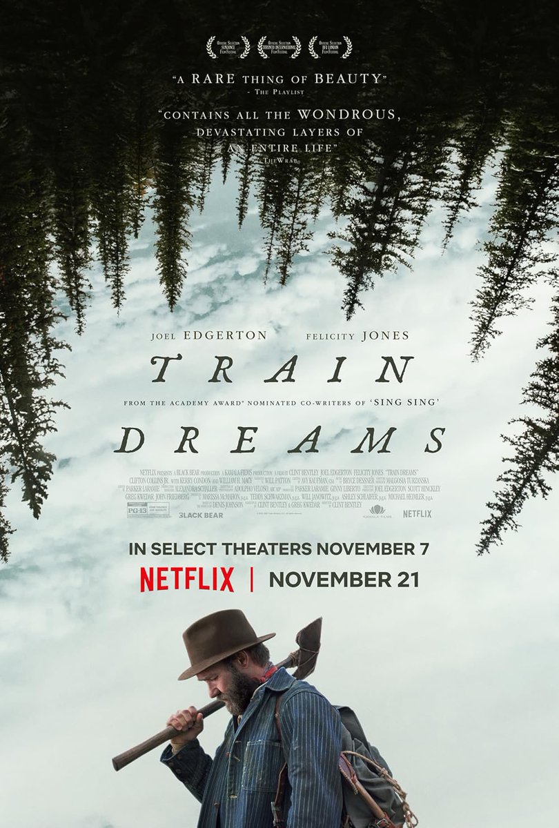 vicsegir's tweet photo. “Train dreams”: Cruda, una historia triste y una película preciosa estéticamente.  No he leído el libro en el que está basado pero personalmente me trae recuerdos del libro “Stoner”, de John Williams. https://t.co/DRS0bLTk4n
