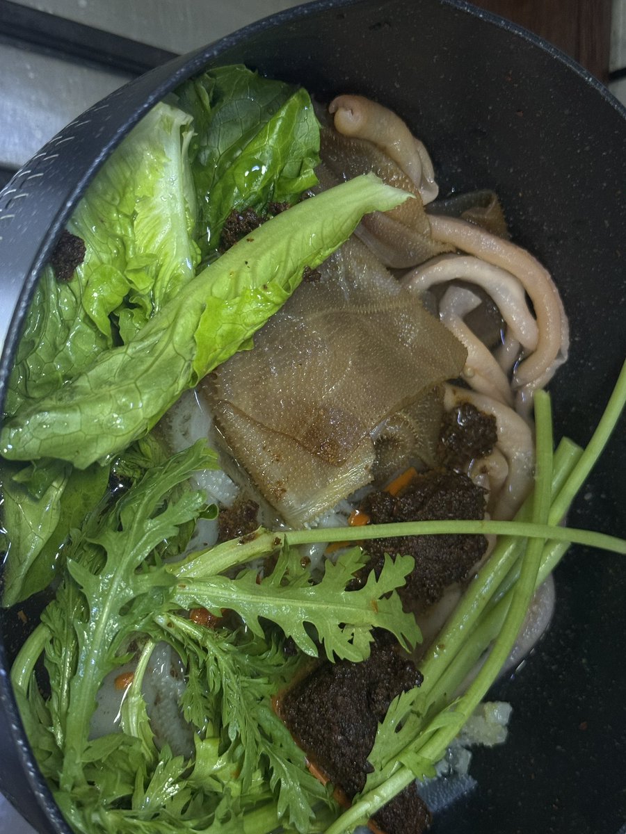 半夜一点的罪恶感来自——
一个人开小灶煮火锅吃 😭🍲

不管了，嘴爽了再说减肥😜