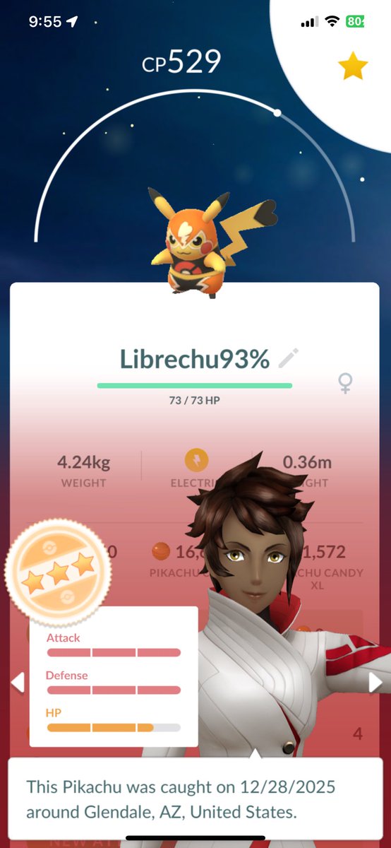 eg6pelon's tweet photo. Finally was able to claim this cool libre pikachu

#PokemonGO #pokemon #librepikachu #explore #fyp #pokemongobattleleague https://t.co/gc8Y8eSe08