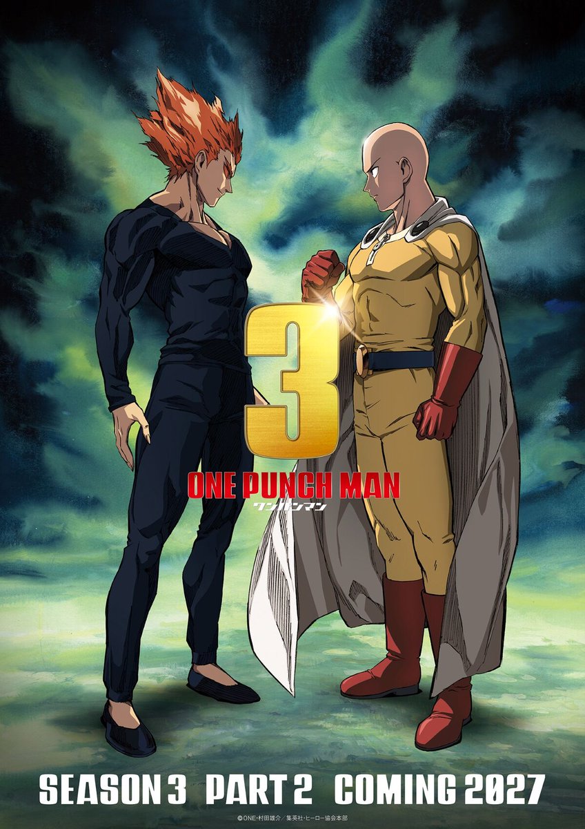 Para el nuevo póster oficial de One Punch Man solo movieron los PNG y los pusieron frente a frente. 💀

#OnePunchMan #SEASON3