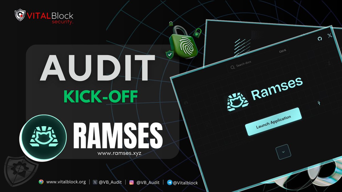 🛡 We are thrilled to share that Vital Block @Vb_Audit has officially begun  the smart contract audit for @RamsesExchange on the @HyperliquidX Network  🚀 Our team of blockchain security experts is diving