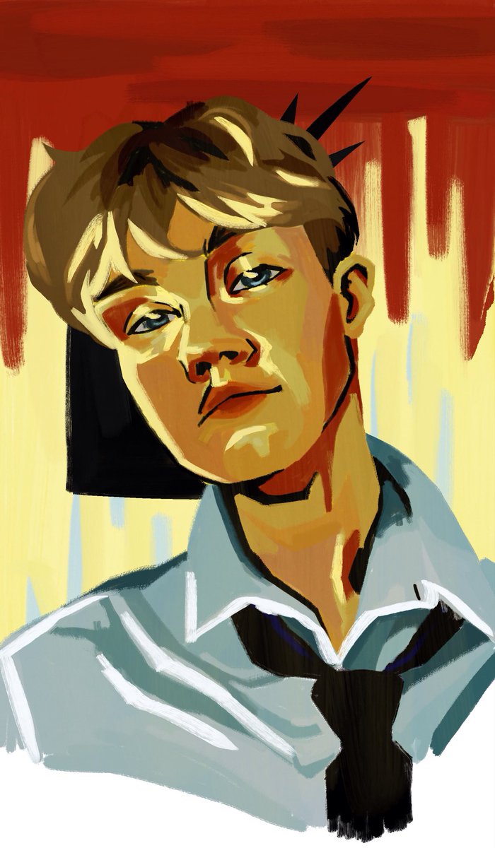 Colins_Fish's tweet image. Some Disco Elysium style portraits I did of friends as Christmas gifts ! #DiscoElysium