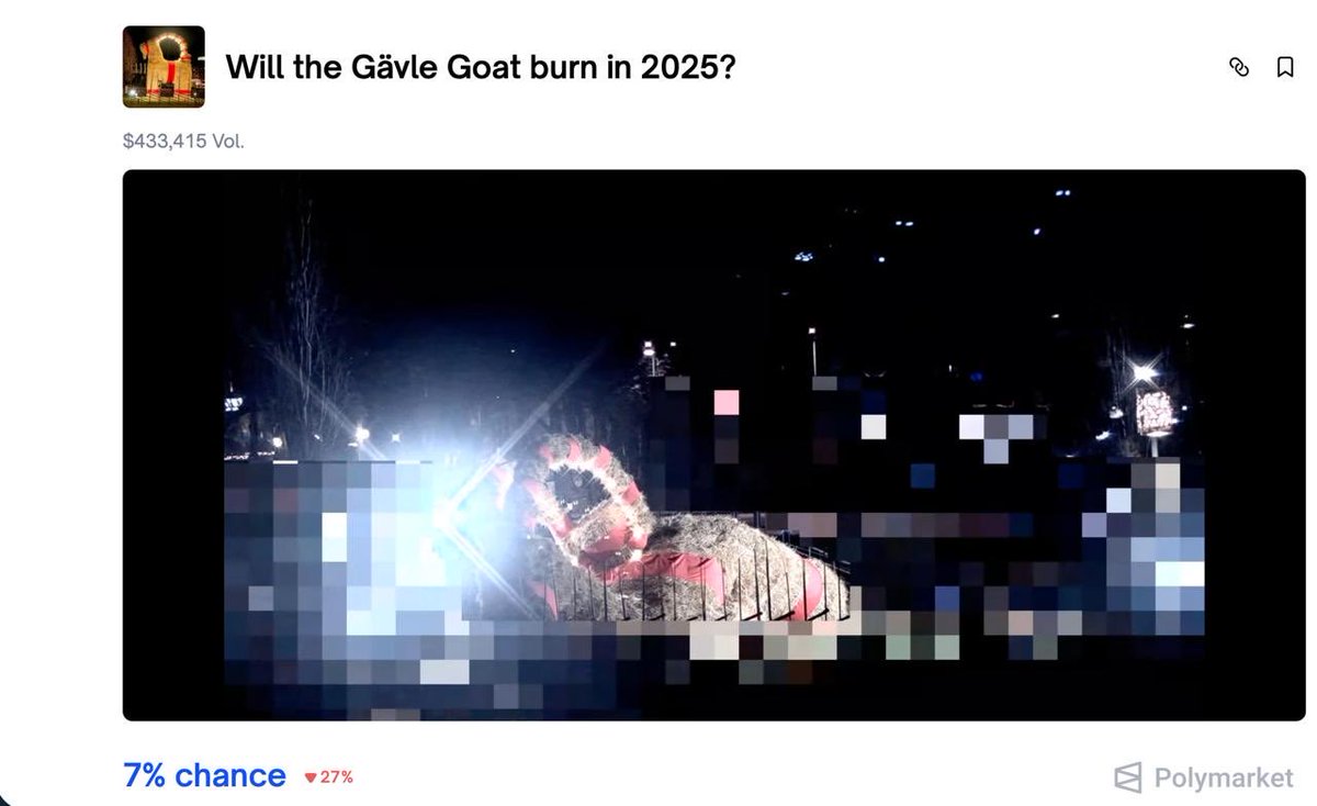 predictquant's tweet image. Potentially the WORST polymarket trade this month award goes to @tsybka 

This is a textbook case of how bad incentive design can backfire in prediction markets:

The Gävle Goat recently fell over in a storm

Instead of treating the market as basically dead, Tsybka decided to…