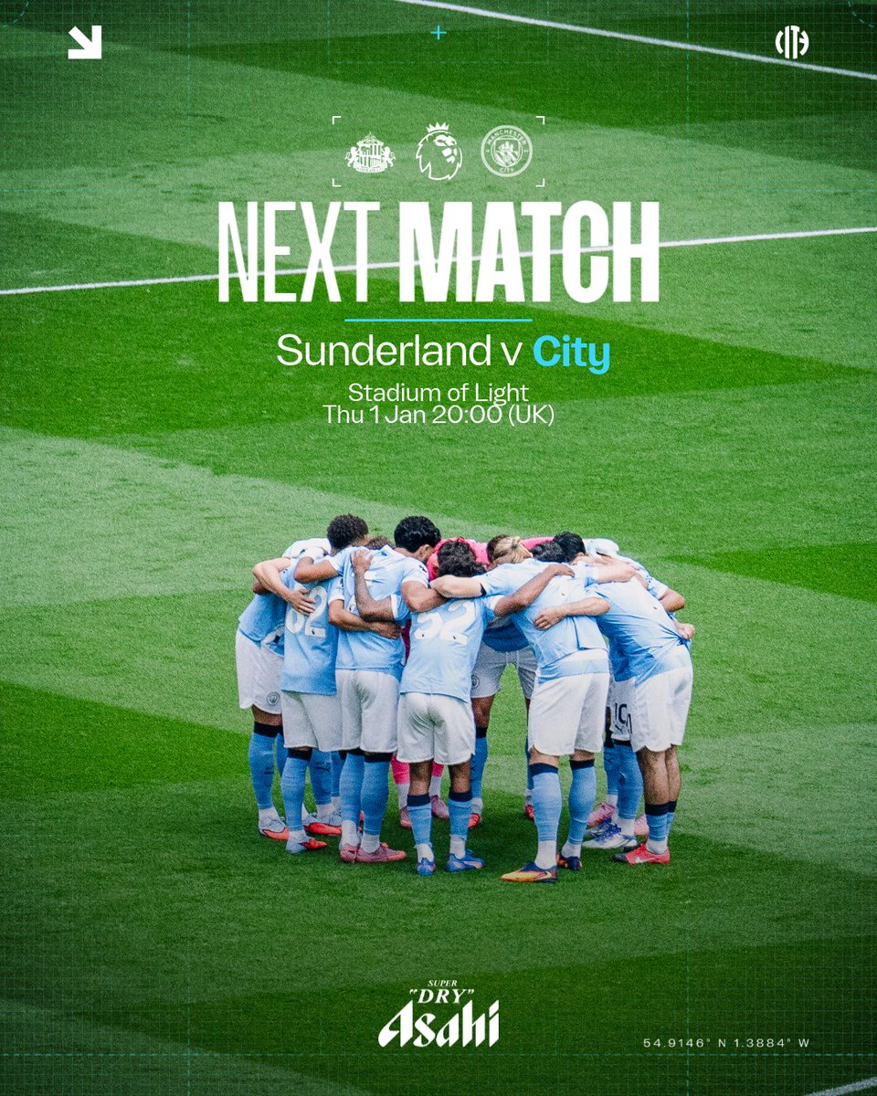 ManCity's tweet image. A New Year's Day battle on the road 🛣️

🤝 #AsahiSuperDry