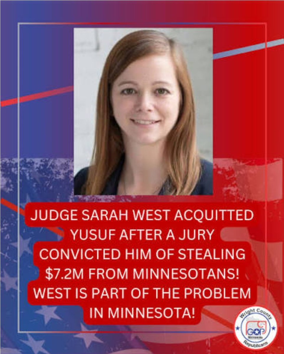 This outrageous decision by Judge Sarah West to overturn a unanimous jury verdict letting a $7.2M Medicaid fraudster walk free is a slap in the face to justice! Minnesota deserves better than a judge who prioritizes politics over the law. 
Time for accountability!