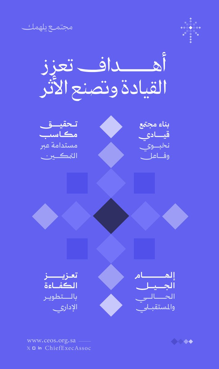 ChiefExecAssoc's tweet image. رؤية واضحة ورسالة طموحة.. 
أهداف جمعية الرؤساء التنفيذيين
#جمعية_الرؤساء_التنفيذيين