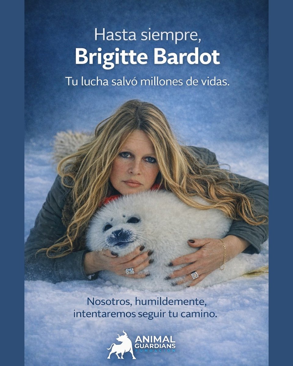 AnimalGuar's tweet photo. ✨ Hasta siempre, Brigitte Bardot. ✨
Gracias por tu valentía y por no mirar hacia otro lado. 🦭
🌟 Tu legado permanece. 🌟
#BrigitteBardot
#DefensaAnimal
#Legado
#AnimalesConDerechos
#FundaciónAnimalGuardians https://t.co/xDtOC6Svwh