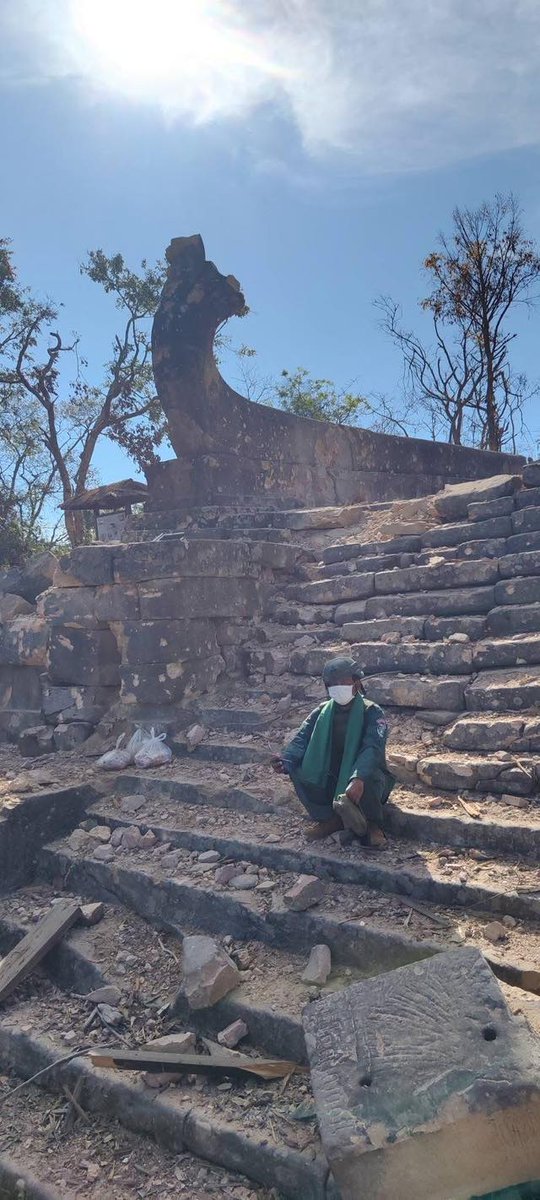 SowannaYun's tweet photo. Heartbreaking and Regret for UNESCO World Heritage-listed Preah Vihear Temple has suffered significant new damage by Thai military fire shells on 27 Dec. 2025, around 10AM, before Thailand and Cambodia reached a ceasefire deal, 72-hour ceasefire. New Video https://t.co/rozpdOSfai https://t.co/M1wBGFb5nQ