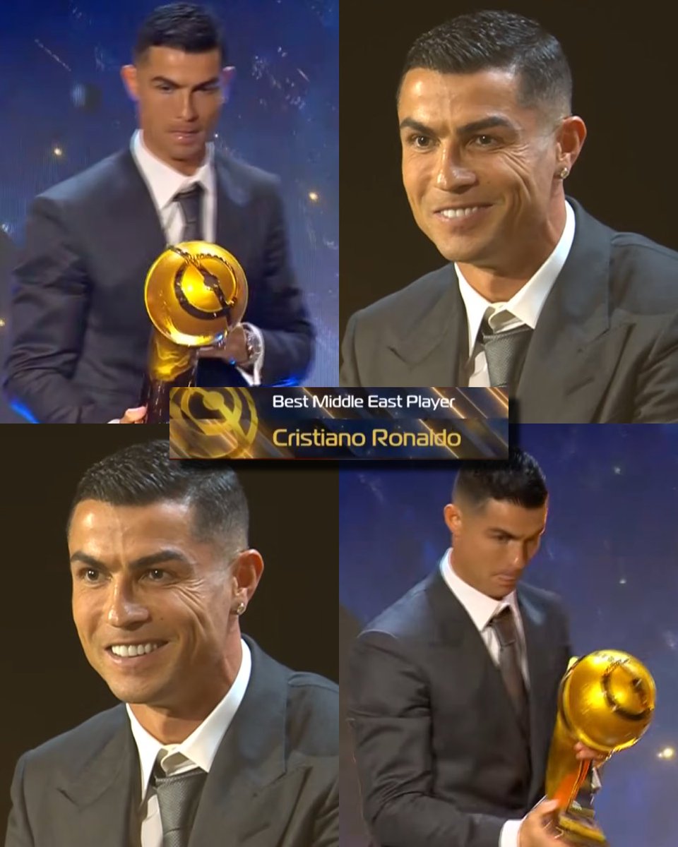 InvictosSomos's tweet photo. ¡¡COMPLETAMENTE OFICIAL: CRISTIANO RONALDO FUE RECONOCIDO COMO EL MEJOR JUGADOR EN MEDIO ORIENTE!! Volvió a pasar, señoras y señores. Por segundo año consecutivo, Cristiano Ronaldo se llevó el premio al MEJOR JUGADOR EN MEDIO ORIENTE. El Bicho fue el máximo goleador de la Liga de Arabia Saudita y otra vez protagonizó actuaciones monstruosas. A pesar de las dificultades a nivel colectivo con el Al Nassr, sus registros volvieron a ser una locura histórica. Con 40 años de edad, CR7 sigue sumando trofeos individuales para su museo. E7ERNO.