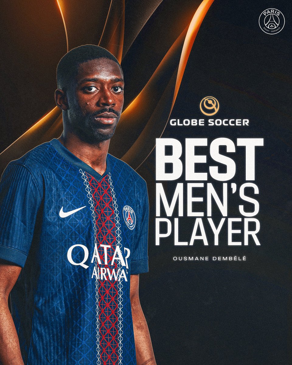 PSG_inside's tweet image. Ousmane Dembélé est élu Meilleur Joueur lors des Globe Soccer Awards !  
Félicitations @dembouz ! 👏

@Globe_Soccer