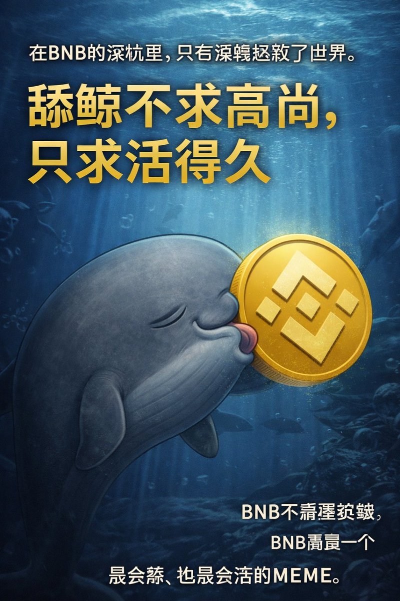 在BNB的深坑里，所有MEME都在崩塌。
狗不再吠，猫已经跑路，青蛙也沉入海底。
散户哭了，鲸鱼笑了。

就在所有人以为BNB完了的时候——
它出现了。

不是狗。
不是猫。
而是——舔鲸。