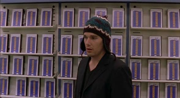 poetsbutdead's tweet photo. i love hamlet (2000) because what do you mean the most iconic soliloquy of all time gets recited in a blockbuster while ethan hawke wears the goofiest looking hat ive ever seen? absolute cinema. https://t.co/oOBtp80x20