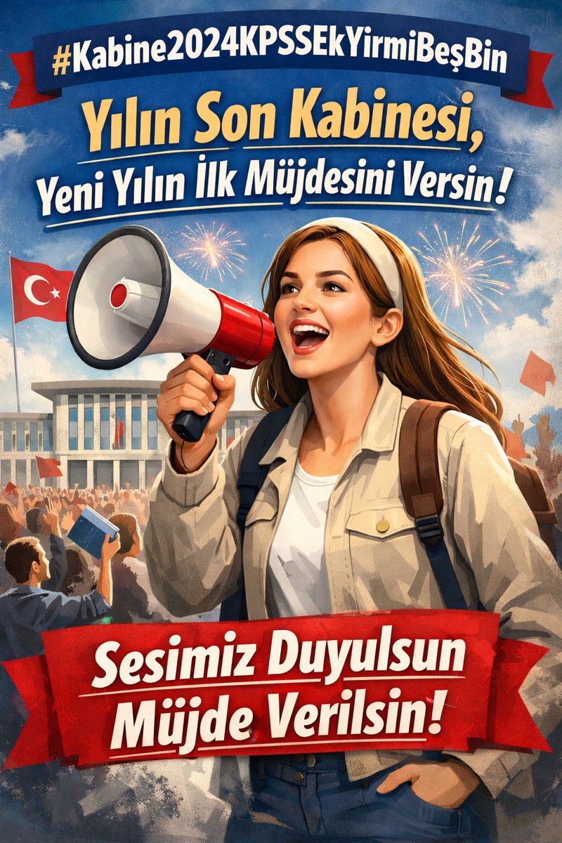 ***EK ATAMA***
Adı konulmuş bir öğretmen ataması olsun..Ücretli öğretmen olmasın! Ve hak yerini bulsun..
Bu çağrı karşılık bulsun,atamalar adil bir şekilde gerçekleşsin.

<a href="/tcmeb/">Millî Eğitim Bakanlığı</a> 
<a href="/_aliyalcin_/">Ali YALÇIN</a>
 #Kabine2024KPSSEkYirmiBeşBin