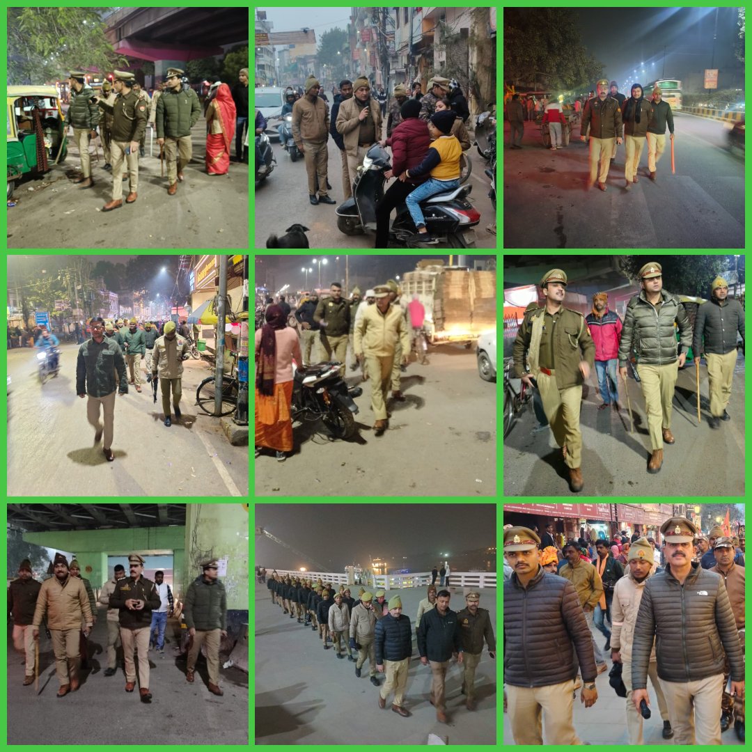 श्रीमान् पुलिस आयुक्त वाराणसी के निर्देशन में क्षेत्र में कानून/शान्ति/सुरक्षा व्यवस्था बनाये रखने हेतु काशी जोन पुलिस द्वारा विभिन्न क्षेत्रों में #पैदल_गश्त एवं संदिग्ध व्यक्ति/वस्तु की सघन चेकिंग की गई         

#UPPolice 
#PoliceCommissionerateVaranasi 
#DCP_Kashi_Vns
