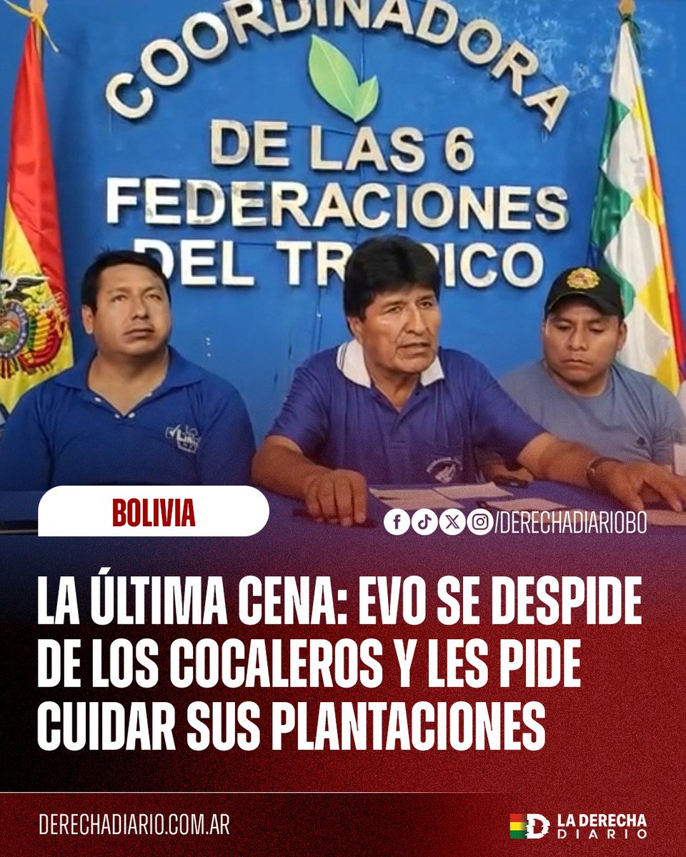 🚨🇧🇴 | EVO PARECE DESPEDIRSE ANTE SU INMINENTE CAPTURA: El pedófilo Evo Morales compartió una cena navideña con sus seguidores en el Chapare, donde dio señales de despedida y llegó a encomendarles que “cuiden sus plantaciones” en caso de ser capturado por la Justicia.