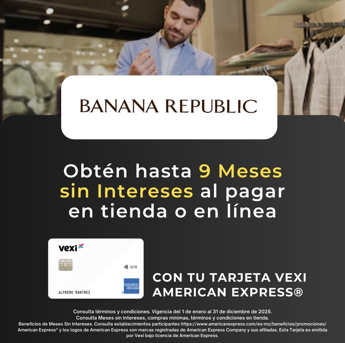 veximx's tweet photo. Estas fechas son de dar, compartir y disfrutar 🎁❤️
Haz tus compras a #MesesSinIntereses y vive las fiestas con tranquilidad.
Regalos que sí sorprenden #Chedraui #Aurrera #BananaRepublic pagando con tu Tarjeta Vexi American Express®.
Conoce más 👉 https://t.co/CyrBp79t1V https://t.co/ayNmu2VCZJ