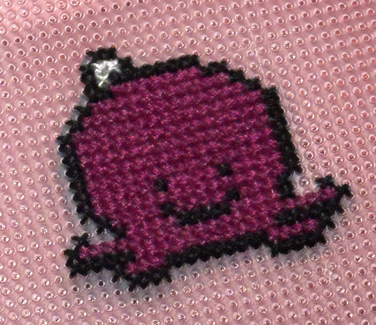 🫟”Two creations a week” challenge for <a href="/re/">Re</a> 

🐙Today I cross-stitched (re)dacted

🪡BUT this is not quite a finished work

👇What should I do? Make a keychain or sew it onto my clothes? Maybe you have other options?