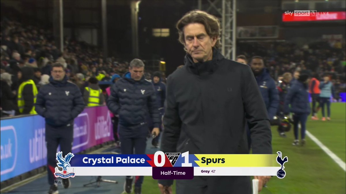 Half Time 

Crystal Palace 0 vs 1 Tottenham Hotspur 

#CrystalPalace #PremierLeagueNaESPN #Tottenham #CRYTOT