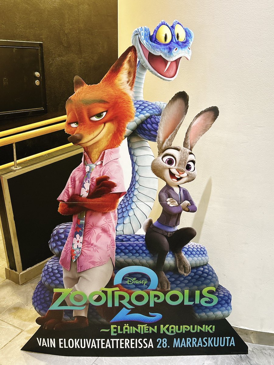 フィンランドの映画館でズートピア2見てきた。何言ってるかぜーんぜん分からんかった！！