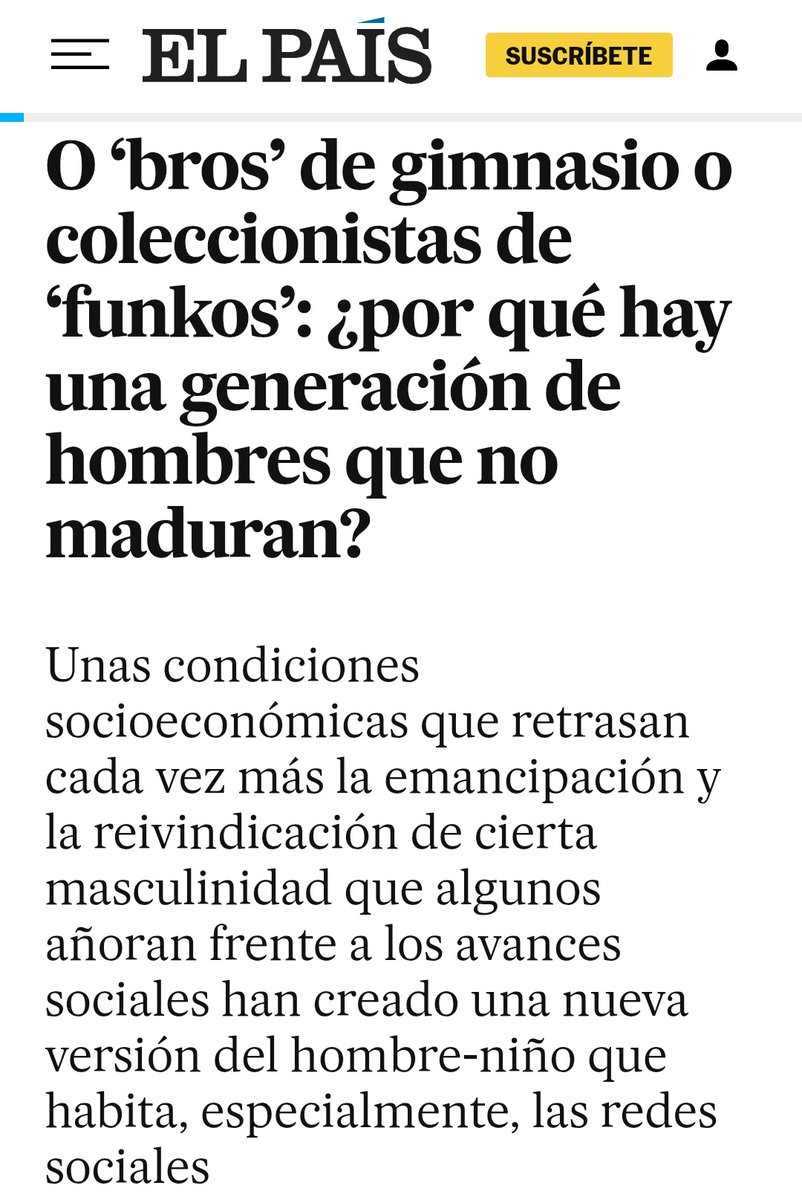 mariomojc's tweet photo. El mismo periódico.

Si un hombre va al gimnasio o colecciona figuras: inmaduros.

Si una mujer juega con un muñeco, que es la representación hiperrealista de un bebé: “reinvindicar el deseo de jugar y divertirse en la edad adulta”. https://t.co/LAF7S9lqt1