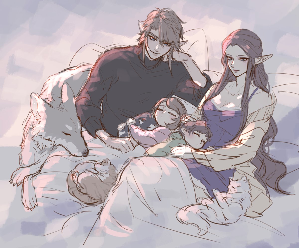 kara5u_L's tweet image. 😫💞👨‍👩‍👧‍👦🐱🐱🐱🐺💤