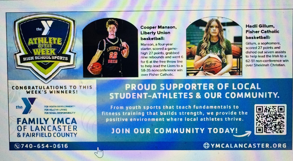 twil2323's tweet image. Eagle-Gazette Athletes of the Week: Liberty Union’s Cooper Manson and Fisher Catholic’s Hadli Gillum. ⁦@LULionsBoysBSK⁩ ⁦@LULions⁩ ⁦@girls_fisher⁩ ⁦@HadliGillum⁩