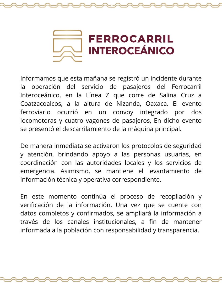 Ferrocarril Interoceánico tweet media