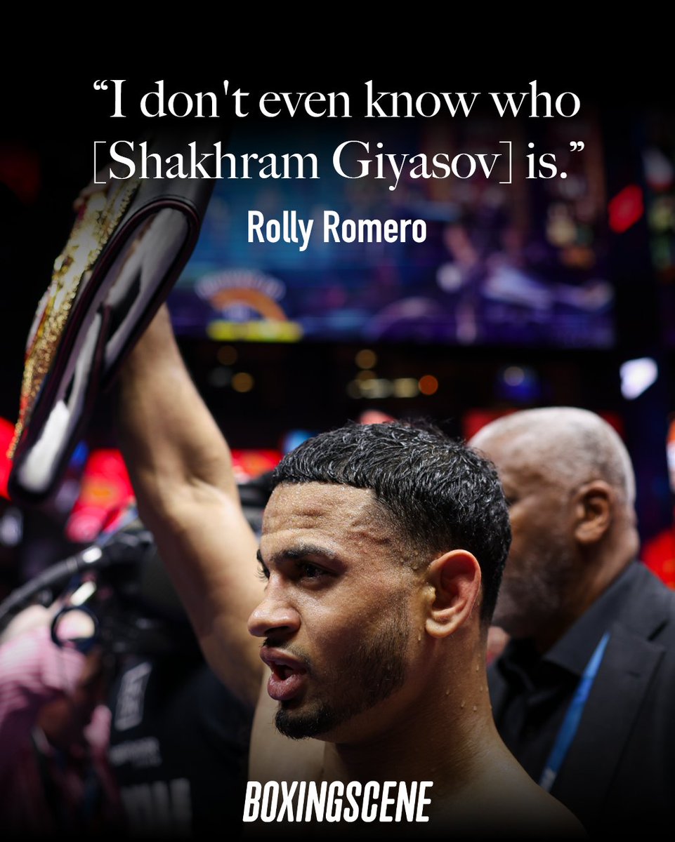 boxingscene's tweet image. Rolando “Rolly” Romero has claimed that he has no idea who his mandatory challenger Shakhram Giyasov actually is.

Full story: boxingscene.com/articles/rolly…
