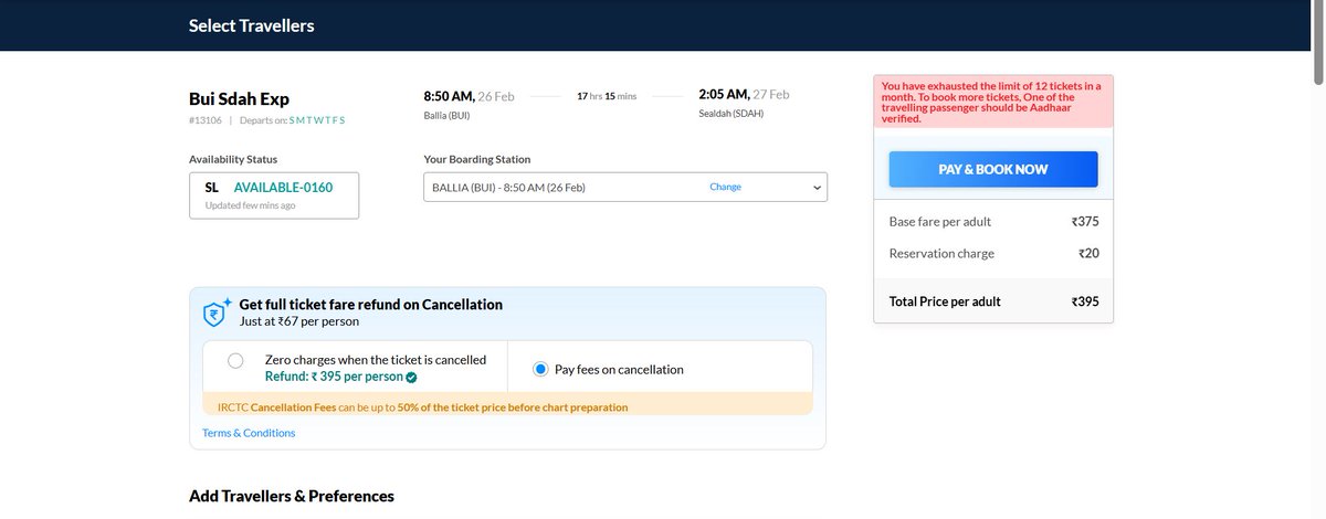 random_bacha's tweet image. Hi @makemytrip,
Please let me know how I can add the Aadhaar details for the passengers.
CC @makemytripcare