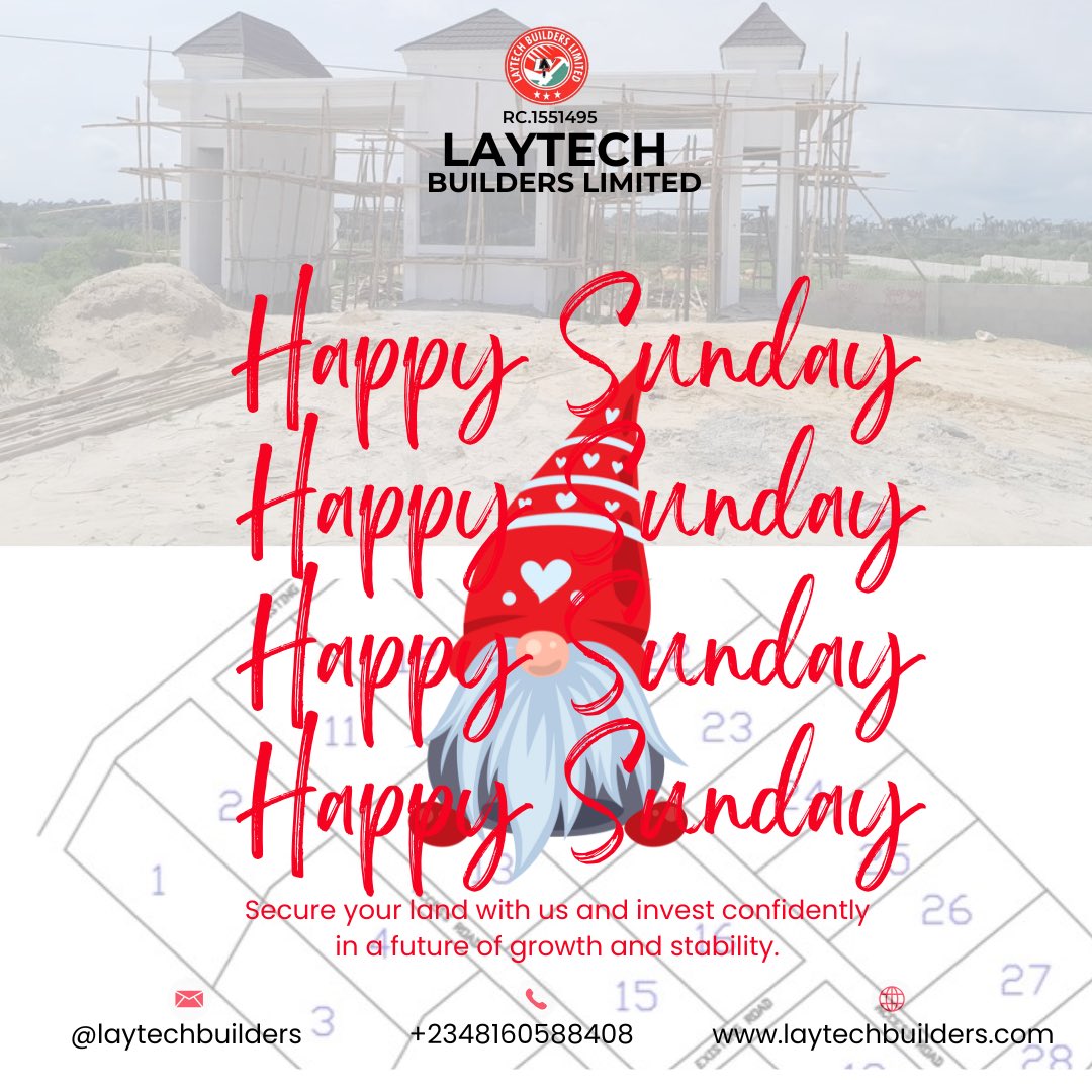 Laytechbuilders's tweet image. Happy Sunday

Happy Sunday from LAYTECH Builders Limited.
We believe land is power, secure your land with us and invest confidently in your future.

📞 +234 816 058 8408
🌐 laytechbuilders.com
📱 @laytechbuilders

Your future starts with the land you own.