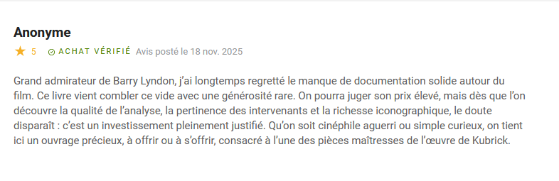 ESimeio's tweet image. Un avis parmi tant d'autres sur notre ouvrage Barry Lyndon, merci à lui.