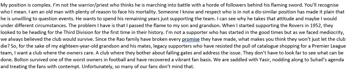 I hope that 2026 brings my grandson Archie and his mates Matt and Ben, legacy supporters who have only known Venky's, a taste of what our club used to be. Since I've probably offended nearly everybody with this offering I'll add that I still miss Tyryhs.