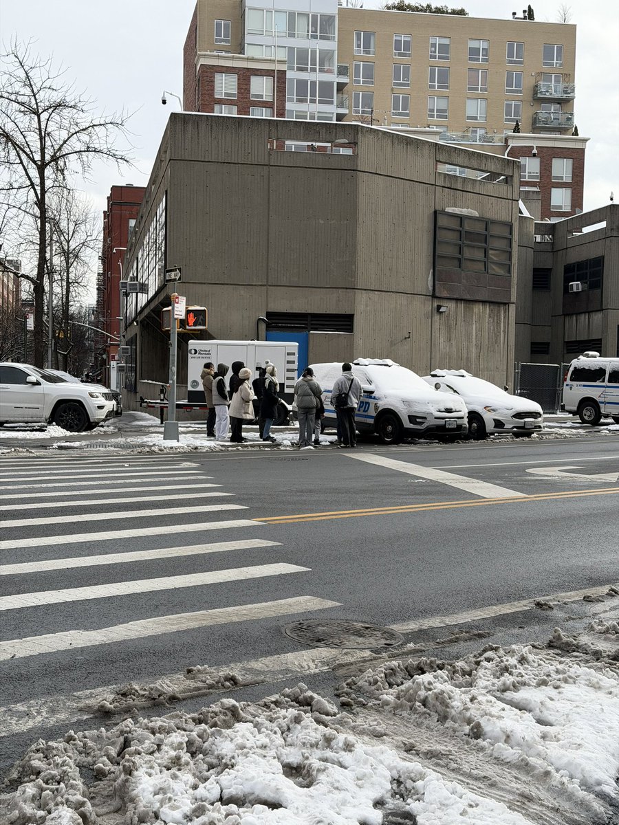 notchrisvolpe's tweet image. NYPD corruption and waste is so omnipresent in this city that tourists on guided tours stop outside precincts to look at it in shock.

This block is littered with NYPD vehicles still covered in snow bc they serve no purpose other than being illegally parked on the sidewalk.