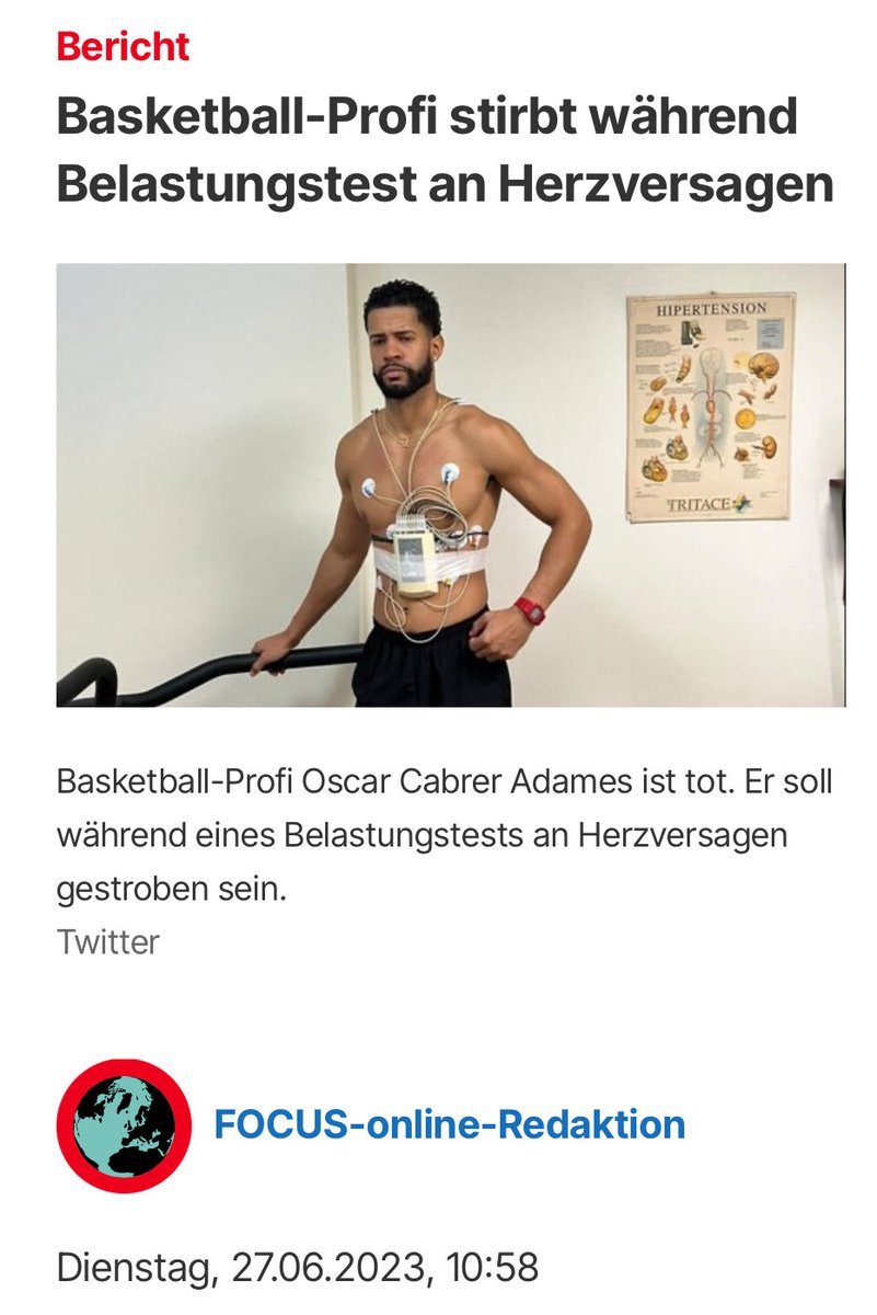 Quo_vadis_BRD's tweet image. 2/ Ein ähnlich tragischer Fall bei einem jungen Sportler war im Juni 2023 Thema in den Medien: 

„Die Diagnose für den Dominikaner damals: Herzmuskelentzündung. In sozialen Netzwerken macht er daraufhin seine beiden vorangegangenen Corona-Impfungen verantwortlich. Nun ist Cabrera…