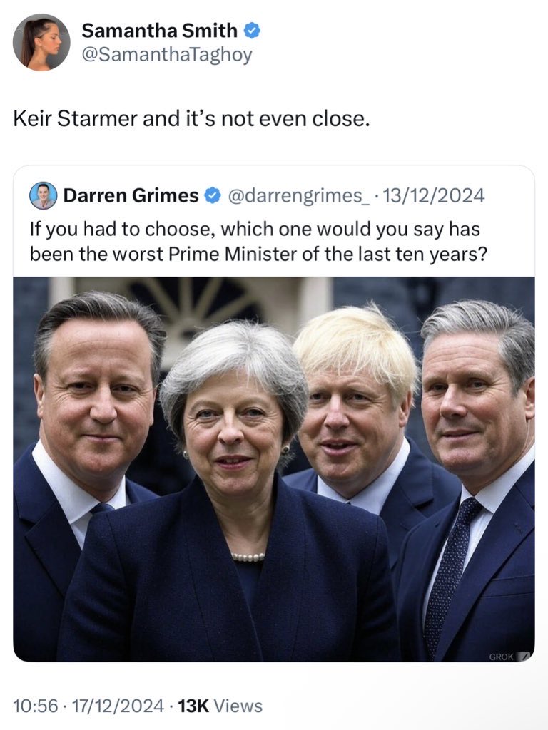 SamanthaTaghoy's tweet image. I said it at the end of 2024.
And I’ll say it again at the end of 2025.

Keir Starmer has been the worst Prime Minister of the 21st century.